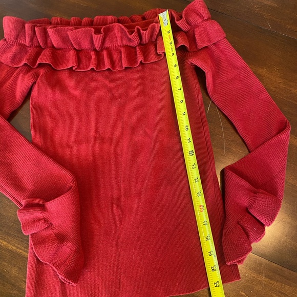 WHBM off shoulder ruffle sweater - Picture 6 of 7